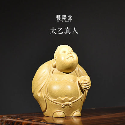 Purple Sand Figure Tea Ornaments Sculpture Taiyi Real Person Funny creative Incense holder Famous Li Changtao Handmade Ornaments
