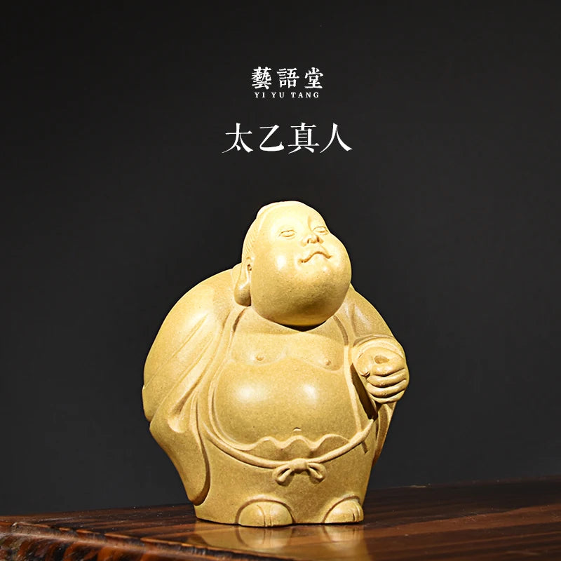 Purple Sand Figure Tea Ornaments Sculpture Taiyi Real Person Funny creative Incense holder Famous Li Changtao Handmade Ornaments