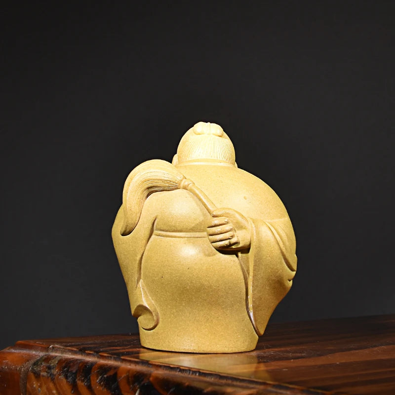 Purple Sand Figure Tea Ornaments Sculpture Taiyi Real Person Funny creative Incense holder Famous Li Changtao Handmade Ornaments