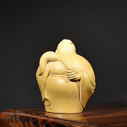 Purple Sand Figure Tea Ornaments Sculpture Taiyi Real Person Funny creative Incense holder Famous Li Changtao Handmade Ornaments