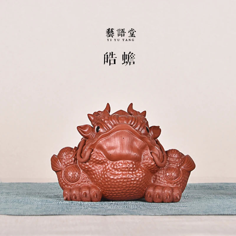 Purple Sand Golden Toad Hao Toad Boutique Toad Tea Ornaments Handmade Supportable Three Feet Golden Toad Tea Tray Ornament Tea T