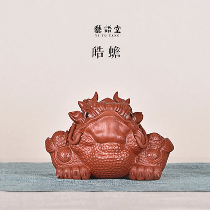 Purple Sand Golden Toad Hao Toad Boutique Toad Tea Ornaments Handmade Supportable Three Feet Golden Toad Tea Tray Ornament Tea T
