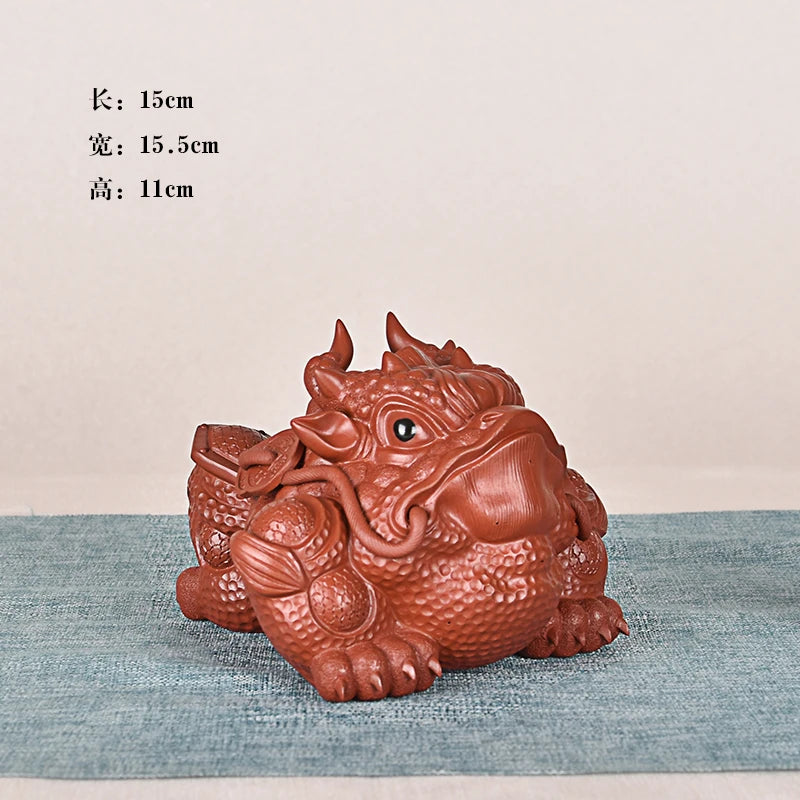 Purple Sand Golden Toad Hao Toad Boutique Toad Tea Ornaments Handmade Supportable Three Feet Golden Toad Tea Tray Ornament Tea T