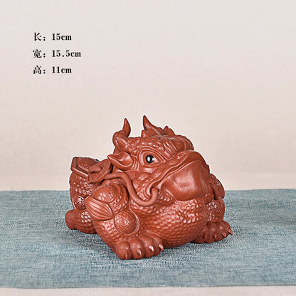 Purple Sand Golden Toad Hao Toad Boutique Toad Tea Ornaments Handmade Supportable Three Feet Golden Toad Tea Tray Ornament Tea T