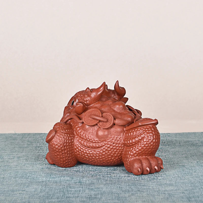 Purple Sand Golden Toad Hao Toad Boutique Toad Tea Ornaments Handmade Supportable Three Feet Golden Toad Tea Tray Ornament Tea T