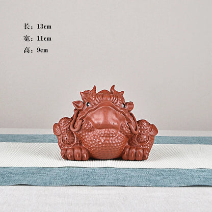 Purple Sand Golden Toad Hao Toad Boutique Toad Tea Ornaments Handmade Supportable Three Feet Golden Toad Tea Tray Ornament Tea T