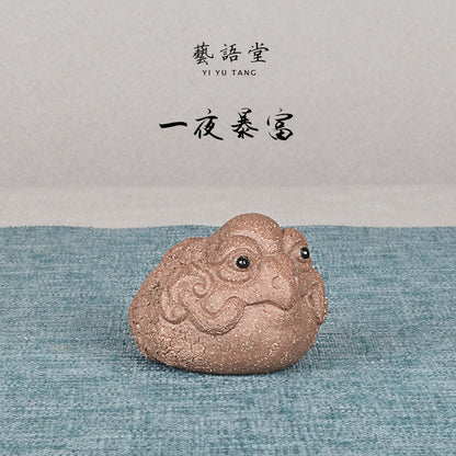 Purple Sand Golden Toad Lucky Toad Raw Ore Handmade Supportable Tea Tray Utensils Chicken Toad
