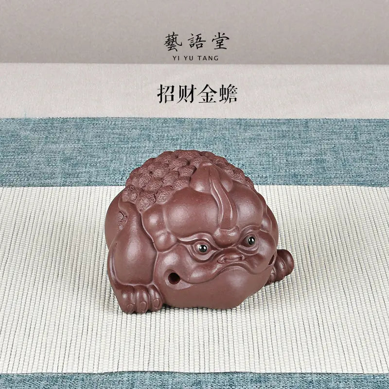 Purple Sand Golden Toad Three feet golden toad Fine Tea Carve Decoration Supportable Famous Li Changtao Raw Ore Handmade