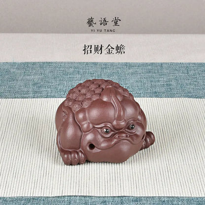Purple Sand Golden Toad Three feet golden toad Fine Tea Carve Decoration Supportable Famous Li Changtao Raw Ore Handmade