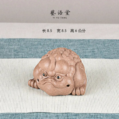Purple Sand Golden Toad Three feet golden toad Fine Tea Carve Decoration Supportable Famous Li Changtao Raw Ore Handmade