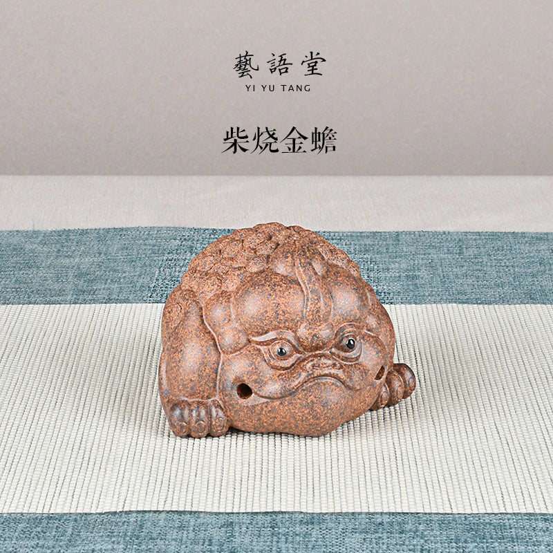 Purple Sand Golden Toad Three feet golden toad Fine Tea Carve Decoration Supportable Famous Li Changtao Raw Ore Handmade