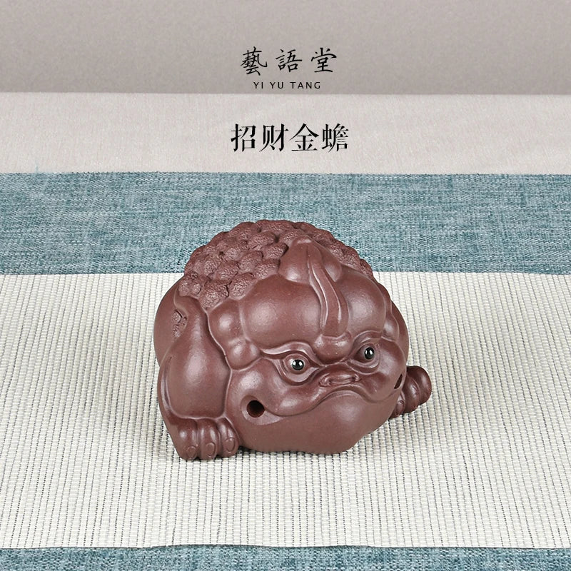 Purple Sand Golden Toad Three feet golden toad Fine Tea Carve Decoration Supportable Famous Li Changtao Raw Ore Handmade