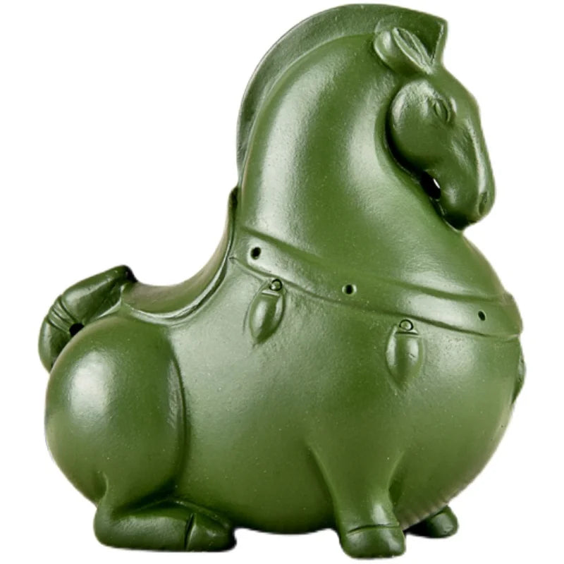 Purple Sand Green Horse Tea Ornaments Tangma Boutique Supportable Handmade Zodiac Win Instant Success Take the Lead Tea Table De