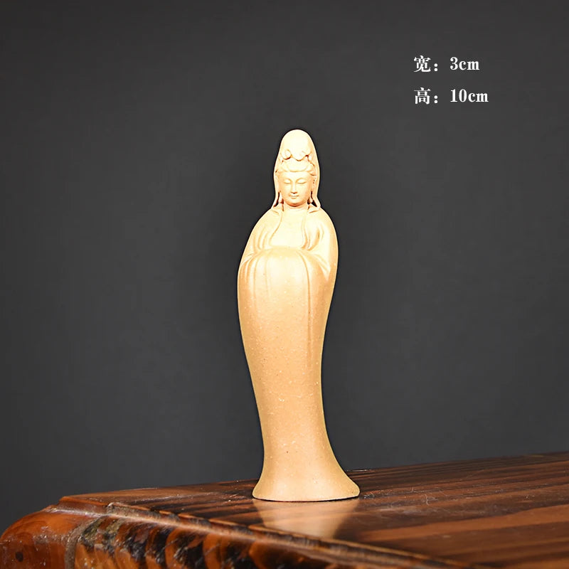 Purple Sand Guanyin Tea Pet Hand Pieces Raw Ore Dahongpao Tea Handmade Supportable Character Freedom Guanyin