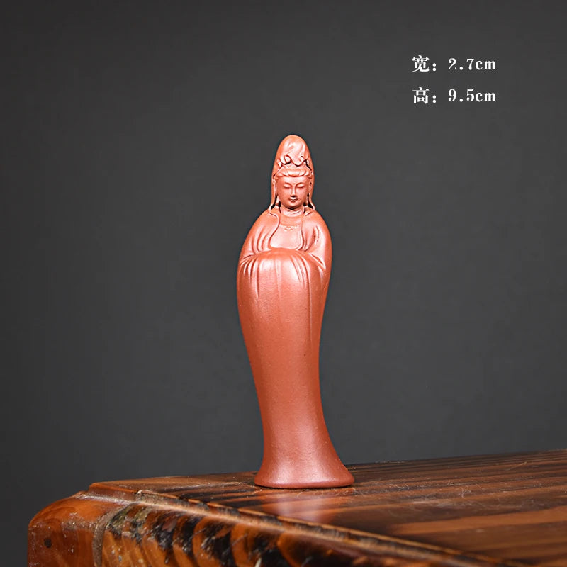 Purple Sand Guanyin Tea Pet Hand Pieces Raw Ore Dahongpao Tea Handmade Supportable Character Freedom Guanyin