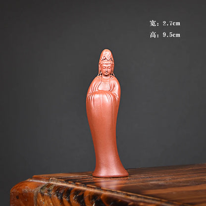 Purple Sand Guanyin Tea Pet Hand Pieces Raw Ore Dahongpao Tea Handmade Supportable Character Freedom Guanyin