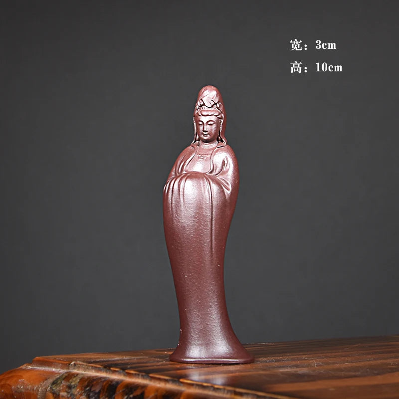 Purple Sand Guanyin Tea Pet Hand Pieces Raw Ore Dahongpao Tea Handmade Supportable Character Freedom Guanyin