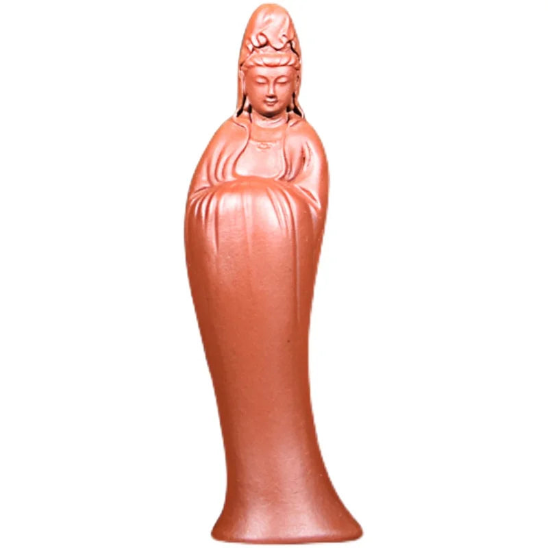 Purple Sand Guanyin Tea Pet Hand Pieces Raw Ore Dahongpao Tea Handmade Supportable Character Freedom Guanyin