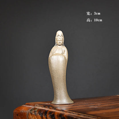Purple Sand Guanyin Tea Pet Hand Pieces Raw Ore Dahongpao Tea Handmade Supportable Character Freedom Guanyin