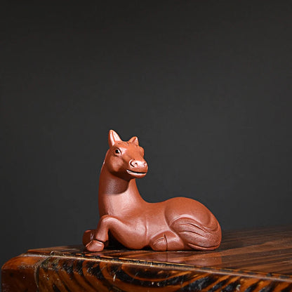 Purple Sand Horse Tea Ornaments Lying horse Madaochenggong Tea Tray Ornament Accessories Handmade Supportable