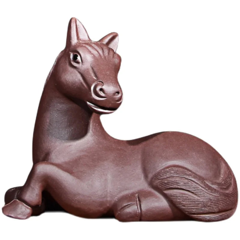 Purple Sand Horse Tea Ornaments Lying horse Madaochenggong Tea Tray Ornament Accessories Handmade Supportable