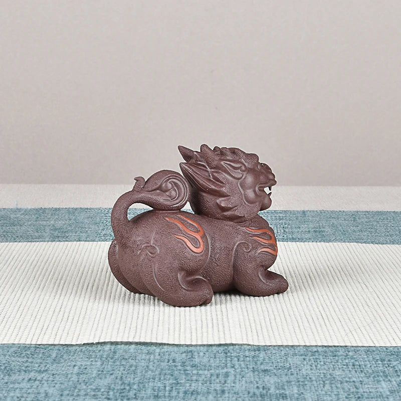Purple Sand KIRIN Tea Ornaments Fine Raw Ore Handmade Supportable Office Home Home Wear Ornaments Tea Tray
