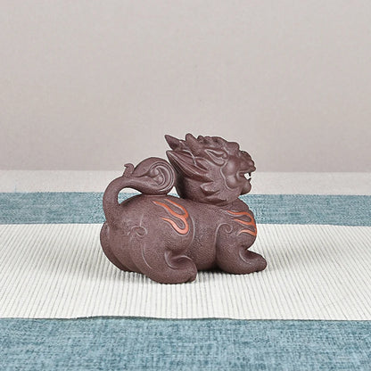 Purple Sand KIRIN Tea Ornaments Fine Raw Ore Handmade Supportable Office Home Home Wear Ornaments Tea Tray