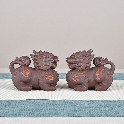 Purple Sand KIRIN Tea Ornaments Fine Raw Ore Handmade Supportable Office Home Home Wear Ornaments Tea Tray