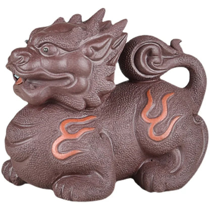 Purple Sand KIRIN Tea Ornaments Fine Raw Ore Handmade Supportable Office Home Home Wear Ornaments Tea Tray