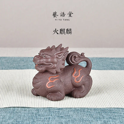 Purple Sand KIRIN Tea Ornaments Fine Raw Ore Handmade Supportable Office Home Home Wear Ornaments Tea Tray