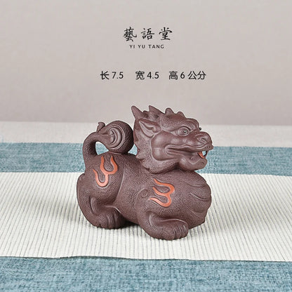 Purple Sand KIRIN Tea Ornaments Fine Raw Ore Handmade Supportable Office Home Home Wear Ornaments Tea Tray