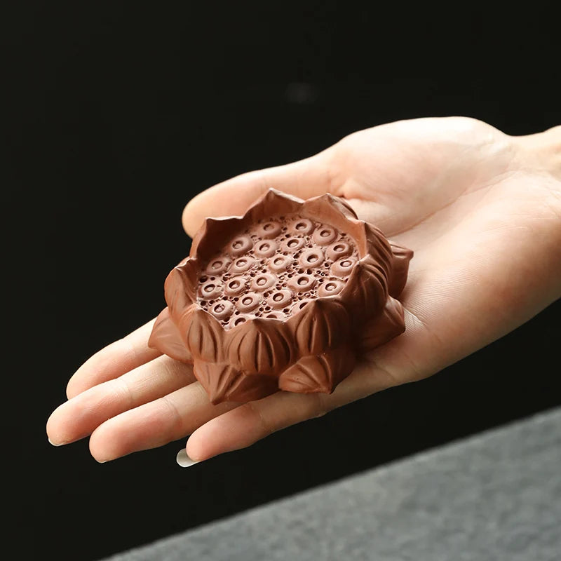 Purple Sand Lotus Tea Pet Ornament, Teapot Lid Holder, Can Raise, High-Quality Tea Play, Kungfu Tea Ceremony Accessories