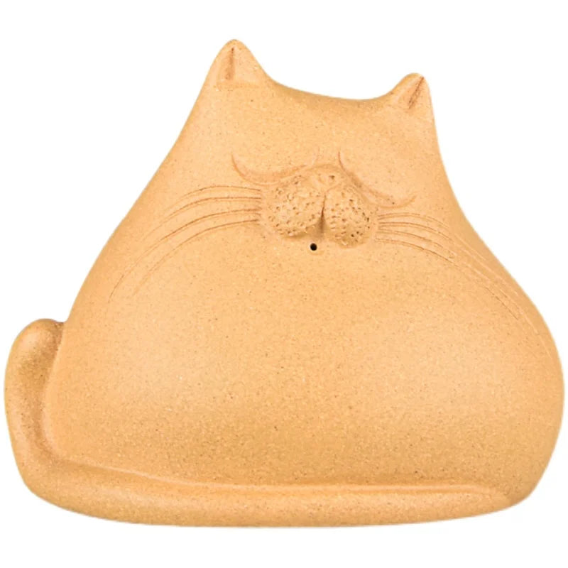 Purple Sand Lucky Cat Sleepy Cat Creative Cute Cartoon Handmade Boutique Supportable Tea Tray Utensils Ornaments