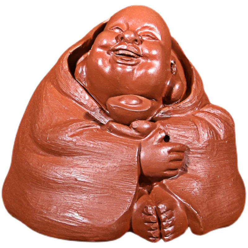 Purple Sand Maitreya Buddha Tea Ornaments Ornaments Raw Ore Handmade Supportable Tea tray utensils Lucky