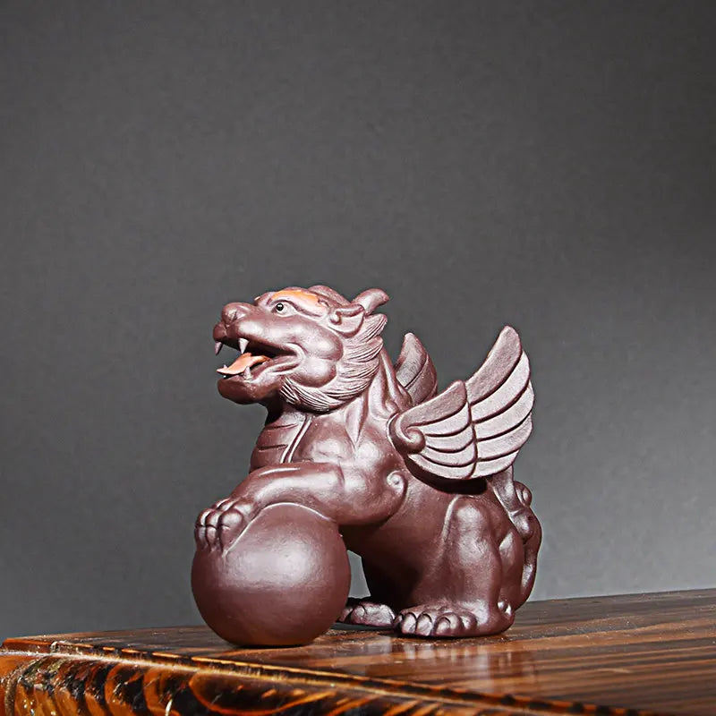 Purple Sand Money Drawing Pi Xiu Tea Ornaments Sculptured Ornaments Tea Set Tea Tray Utensils Boutique Handmade Supportable