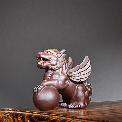 Purple Sand Money Drawing Pi Xiu Tea Ornaments Sculptured Ornaments Tea Set Tea Tray Utensils Boutique Handmade Supportable