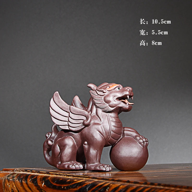Purple Sand Money Drawing Pi Xiu Tea Ornaments Sculptured Ornaments Tea Set Tea Tray Utensils Boutique Handmade Supportable