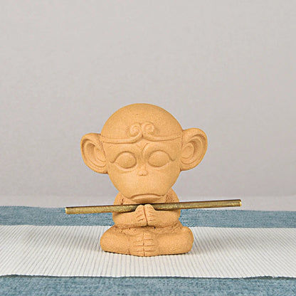 Purple Sand Monkey Triumph over the Buddha Monkey King Great Saint Tea Ornaments Tea Tray Ornament Accessories Handmade Supporta