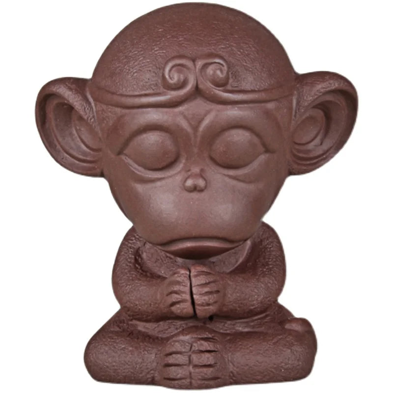 Purple Sand Monkey Triumph over the Buddha Monkey King Great Saint Tea Ornaments Tea Tray Ornament Accessories Handmade Supporta