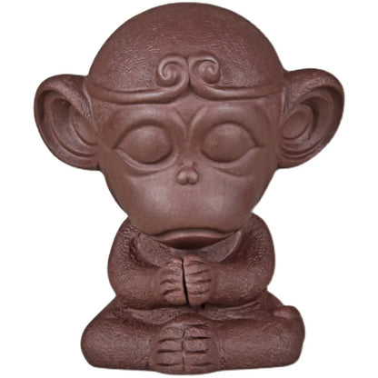 Purple Sand Monkey Triumph over the Buddha Monkey King Great Saint Tea Ornaments Tea Tray Ornament Accessories Handmade Supporta