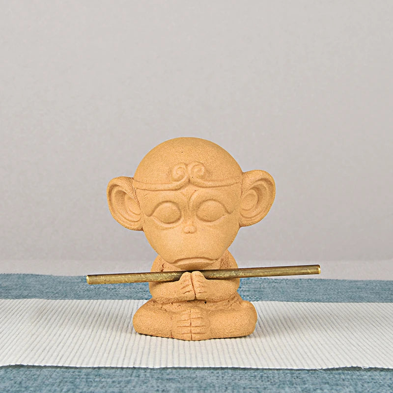 Purple Sand Monkey Triumph over the Buddha Monkey King Great Saint Tea Ornaments Tea Tray Ornament Accessories Handmade Supporta