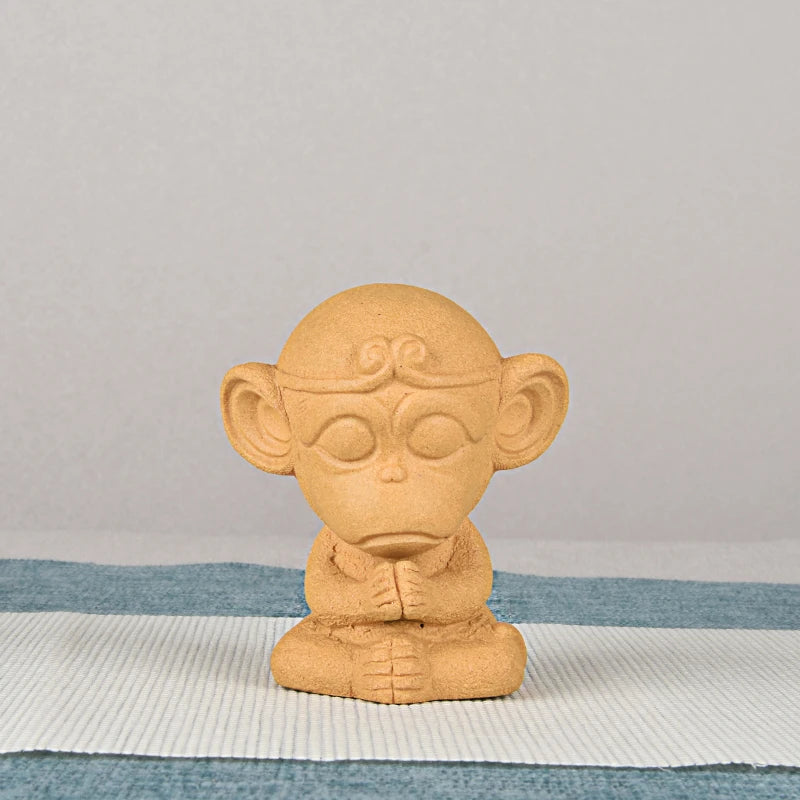 Purple Sand Monkey Triumph over the Buddha Monkey King Great Saint Tea Ornaments Tea Tray Ornament Accessories Handmade Supporta