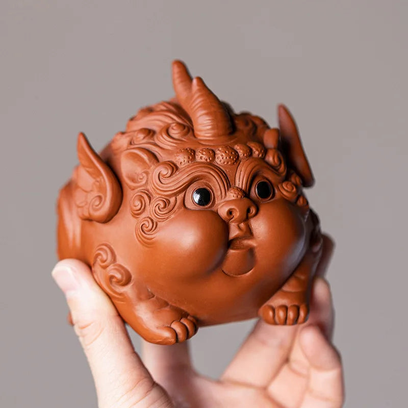 Purple Sand PI XiuWealth Tea Play Ceramic Animal Statue Chinese God Beast Lovely Home Tea Room, Room Office Art Statue