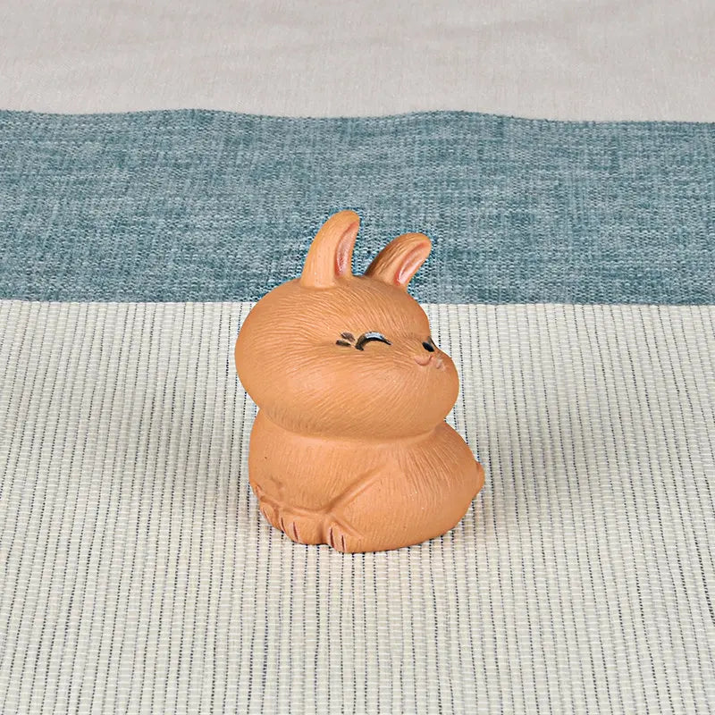 Purple Sand Rabbit Napping Tea Ornaments Cartoon Creative Cute Tea Tray Utensils Decoration Sculpture Hand-Crafted glee tu