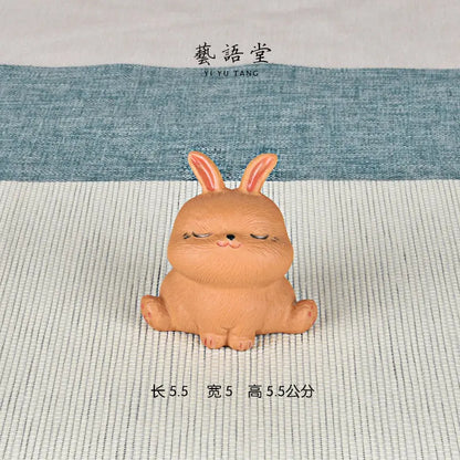 Purple Sand Rabbit Napping Tea Ornaments Cartoon Creative Cute Tea Tray Utensils Decoration Sculpture Hand-Crafted glee tu