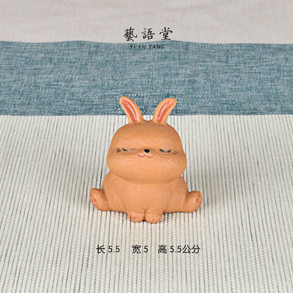 Purple Sand Rabbit Napping Tea Ornaments Cartoon Creative Cute Tea Tray Utensils Decoration Sculpture Hand-Crafted glee tu