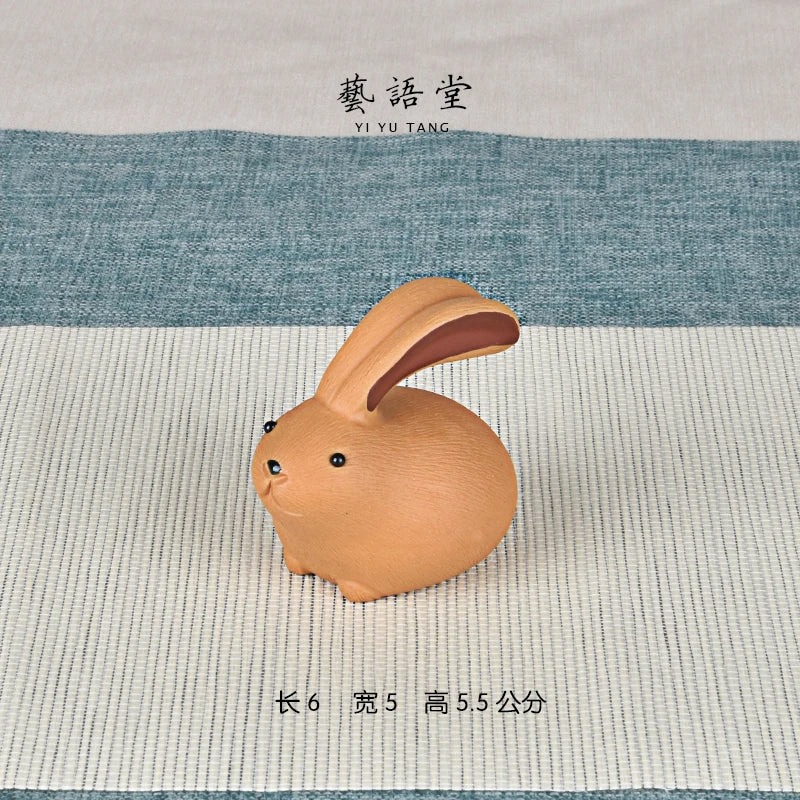 Purple Sand Rabbit Napping Tea Ornaments Cartoon Creative Cute Tea Tray Utensils Decoration Sculpture Hand-Crafted glee tu