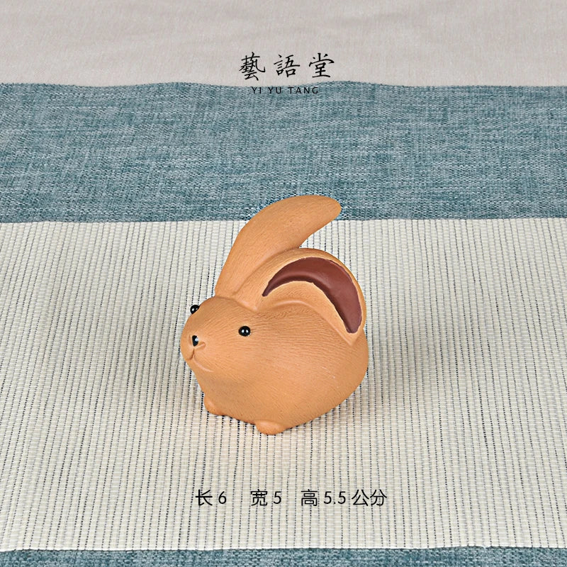 Purple Sand Rabbit Napping Tea Ornaments Cartoon Creative Cute Tea Tray Utensils Decoration Sculpture Hand-Crafted glee tu
