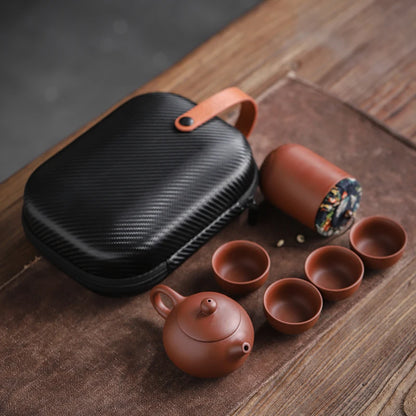 Purple Sand Tea Cups Ceramic Portable Teapot Set Outdoor Travel Gaiwan Tea Cups Tea Ceremony Teacup Fine Gift Kung Fu Tea Set