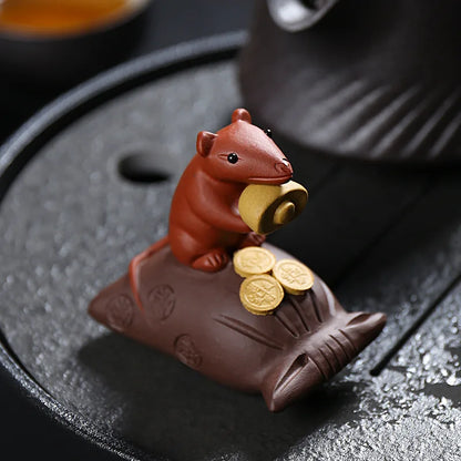 Purple Sand Tea Ornaments Generation Mouse Money Tea Ceremony Decoration Tea Set Tea Tea Pet Tea Decoration Mini Tea Set